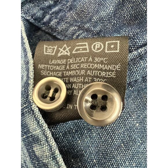 Isabel Marant Etoile Blue Cotton Linen Blend Brocade Denim Jacket Size 36 - Picture 9 of 10